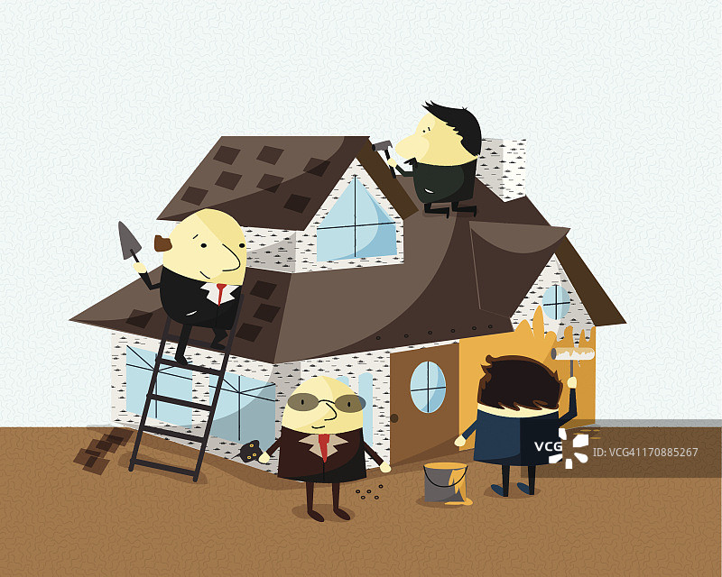 正在装修房子的商人图片素材