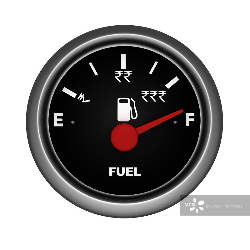 显示汽油价格上涨的油表图片素材