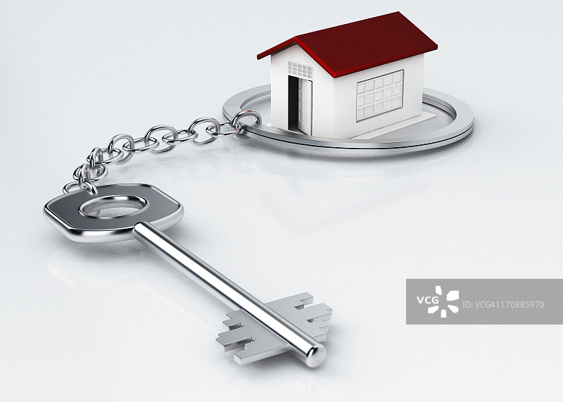 钥匙扣围绕房屋模型图片素材