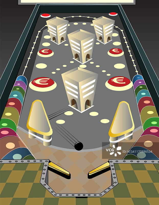 以欧元符号为主题的弹珠游戏图片素材