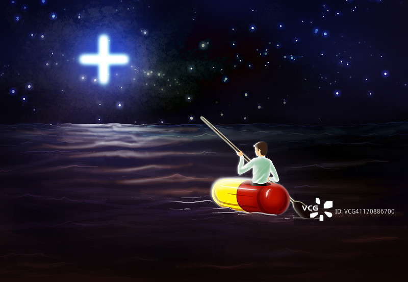 商人驾驶象征健康保险的舱室插图图片素材