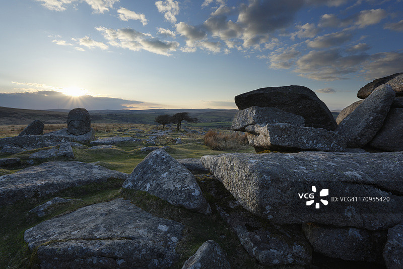 Combestone Tor日落图片素材