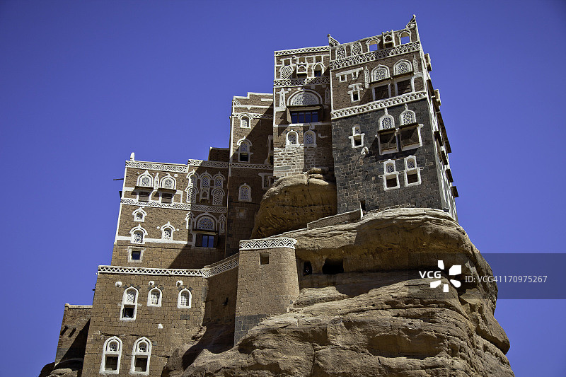 达尔哈杰尔宫，位于也门萨那附近图片素材