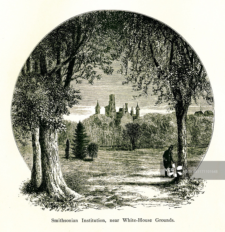 华盛顿特区史密森尼学会|美国历史插图图片素材