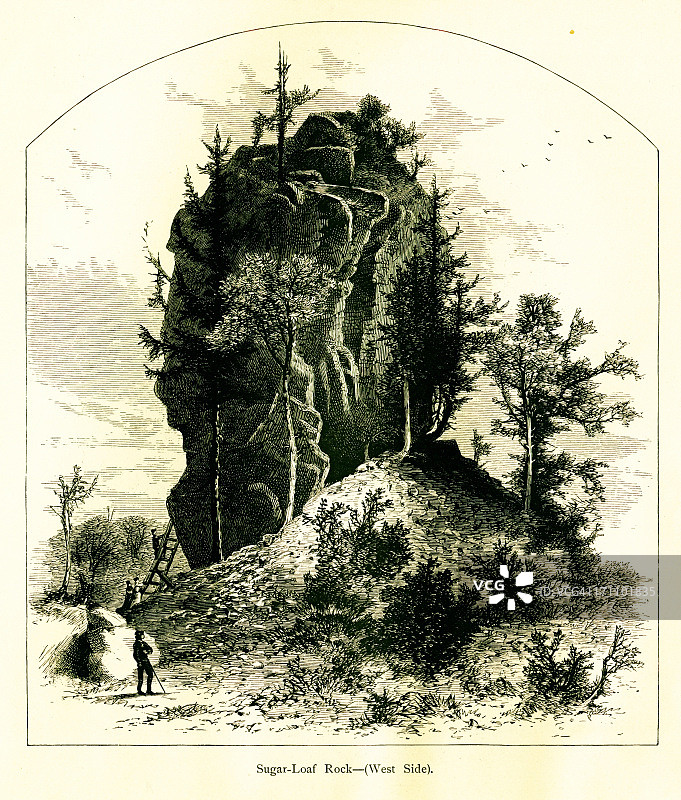 密歇根州麦基诺岛糖面包岩西侧图片素材