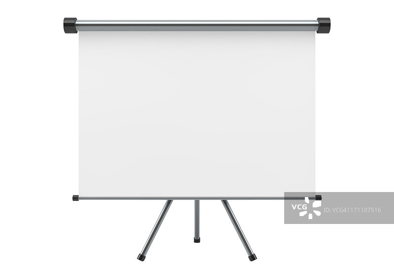 白色背景上的空白便携式投影屏幕图片素材