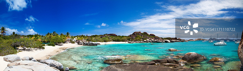 维尔京戈达岛斯普林湾和浴场全景图片素材