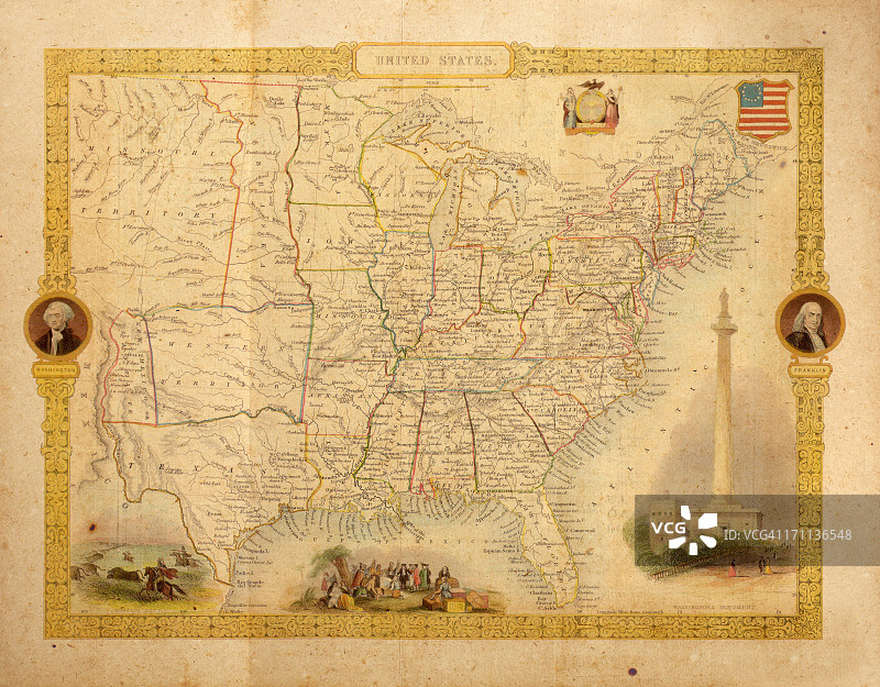 美国古董地图图片素材
