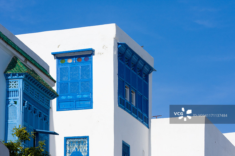 蓝色装饰阳台图片素材