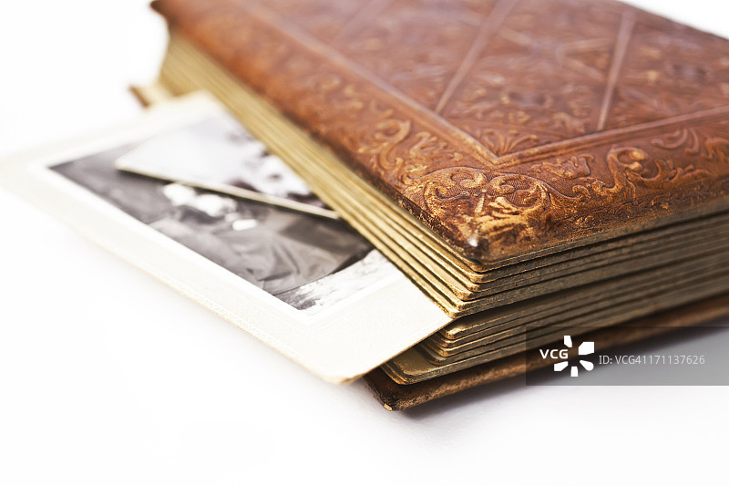 带有照片的古董相册图片素材