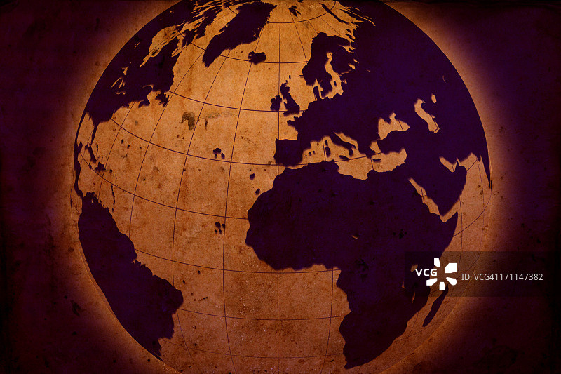 生锈的地球仪图片素材