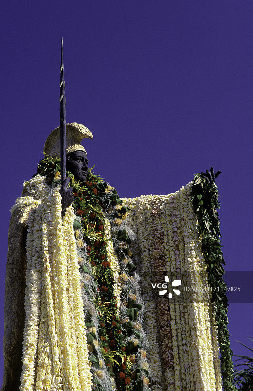 美国夏威夷瓦胡岛，檀香山，卡美哈美哈一世国王图片素材