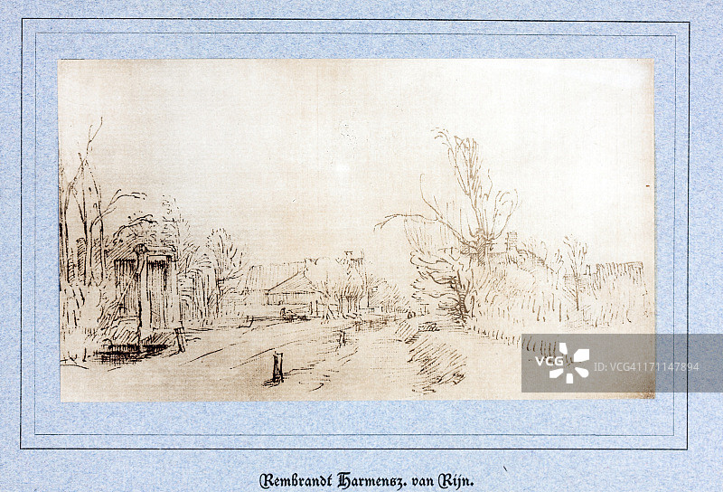 伦勃朗素描图片素材