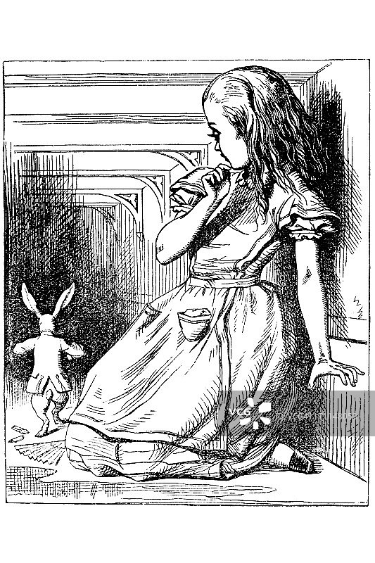 爱丽丝和白兔图片素材