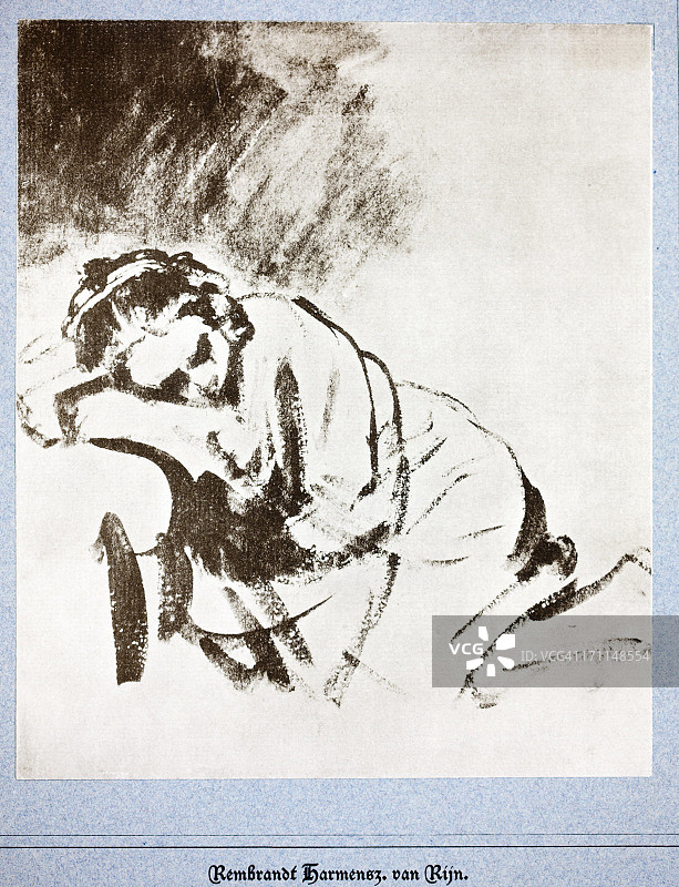 伦勃朗素描图片素材