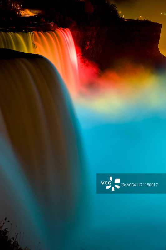 尼亚加拉瀑布夜景图片素材