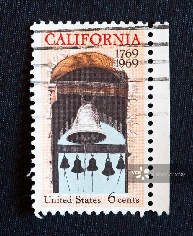 加利福尼亚州二百周年纪念邮票图片素材