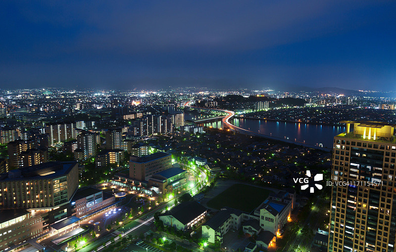 福冈市夜景天际线图片素材