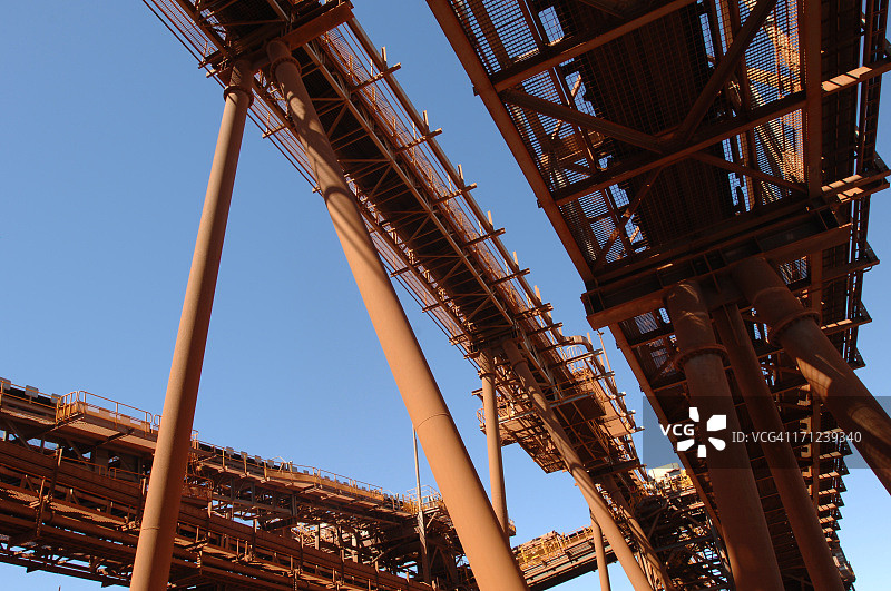 矿石加工厂的传送带图片素材