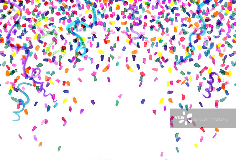 水彩纸屑画图片素材