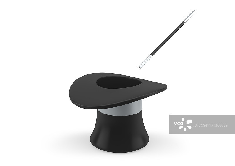 礼帽和魔术棒图片素材