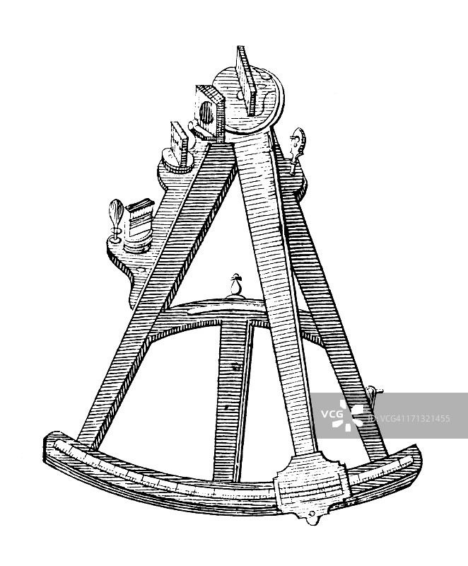 八分仪｜古董科学实验室设备插图图片素材