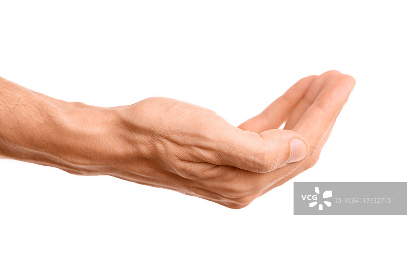 白色背景上的询问手势图片素材