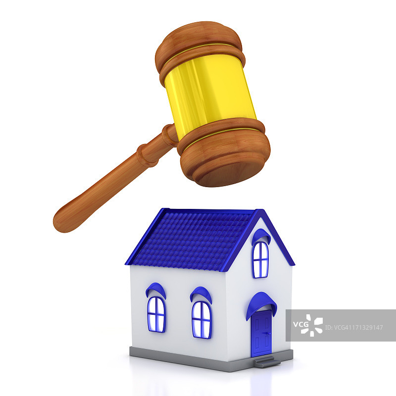 房屋上的法槌图片素材