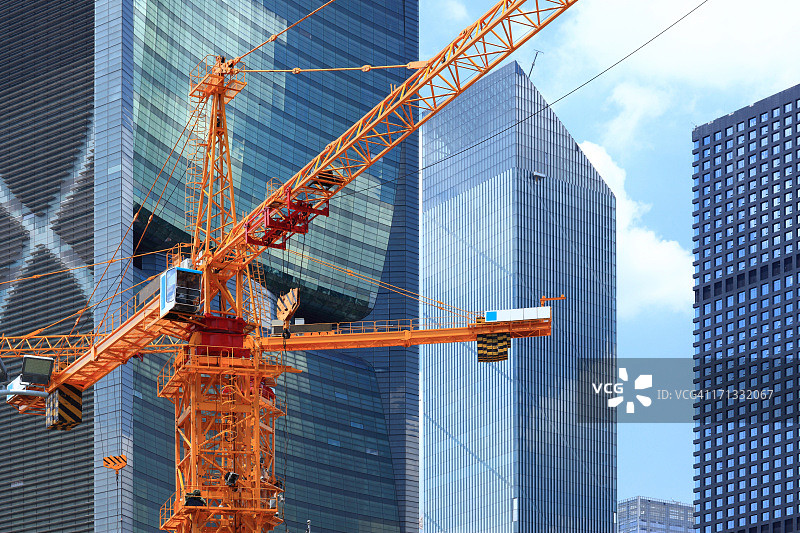 广州的摩天大楼和建筑工地图片素材