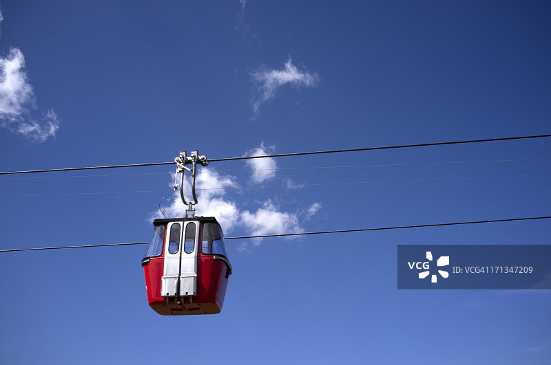 曼丽申的红色缆车图片素材