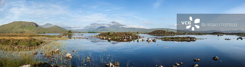 一个八月的早晨，洛尚纳赫阿克莱兹的全景图图片素材
