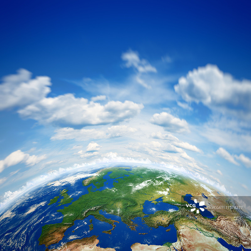 地球与美丽的蓝天图片素材