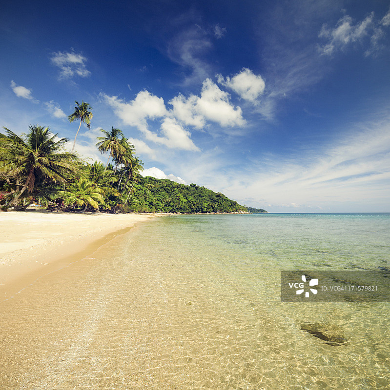 东南亚热带海滩田园风光图片素材