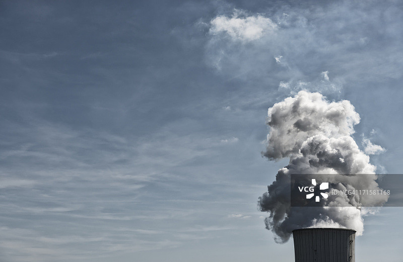 冷却塔、发电厂、蒸汽、污染图片素材