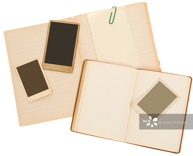 带有复古照片的剪贴簿背景图片素材