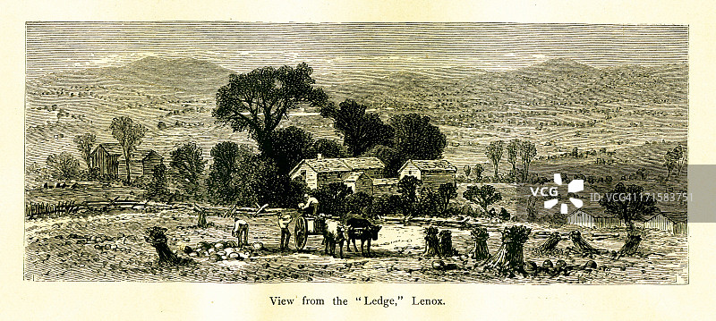 马萨诸塞州莱诺克斯：美国历史插图图片素材