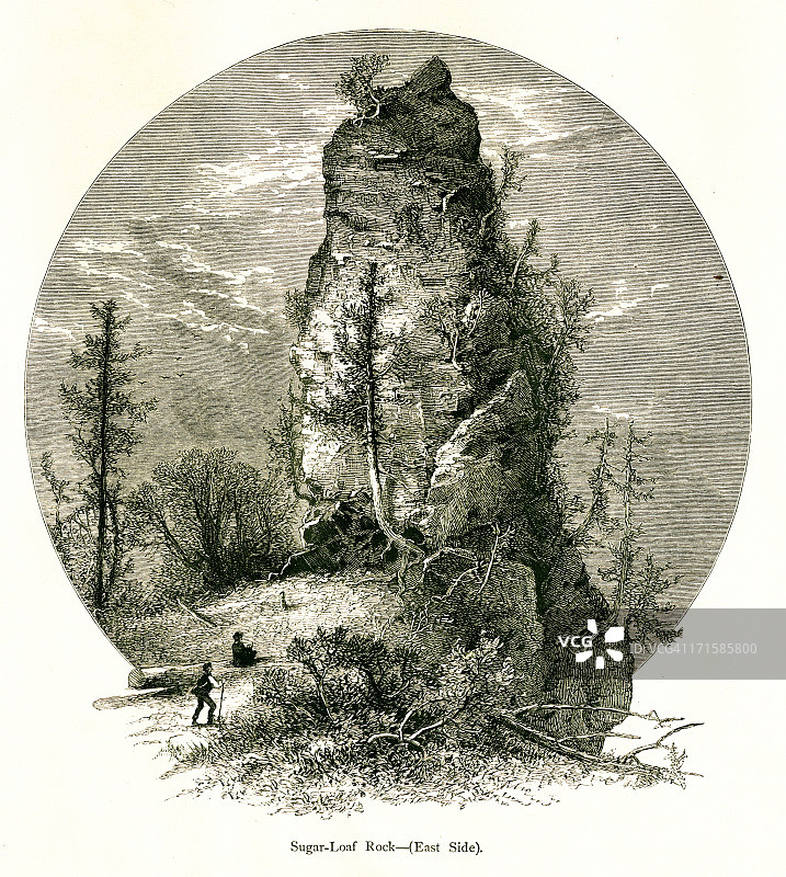 密歇根州麦基诺岛的糖面包岩东侧图片素材