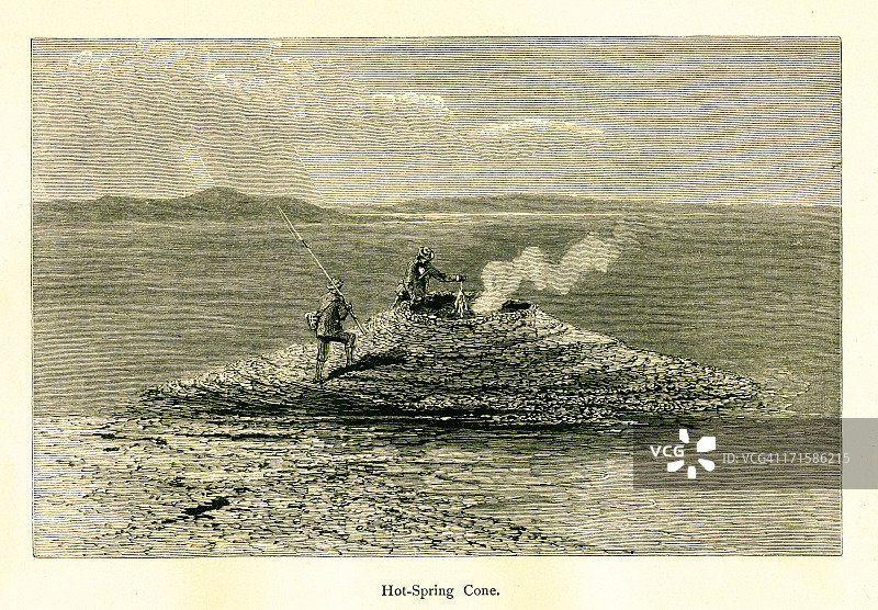 黄石国家公园温泉锥图片素材