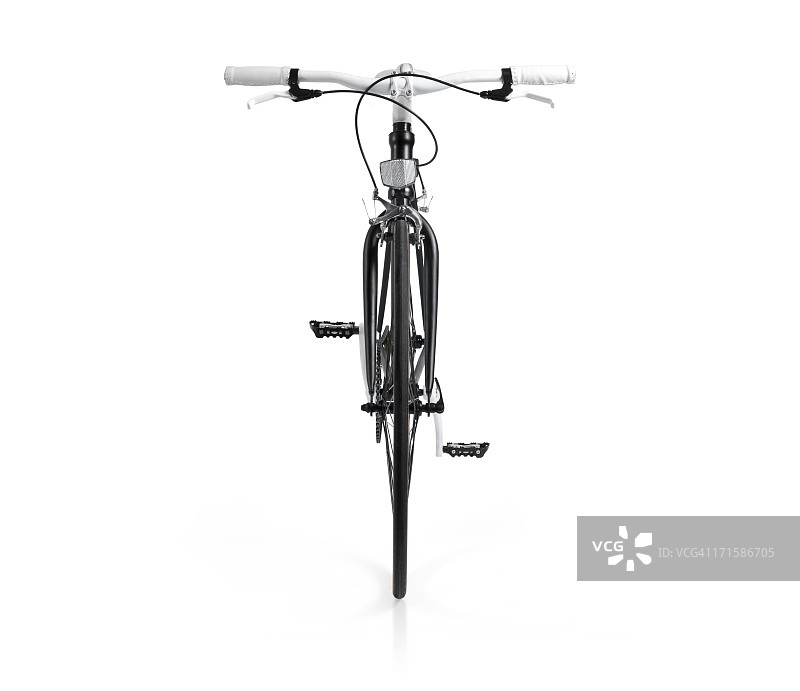 黑色固定齿轮自行车正面图图片素材