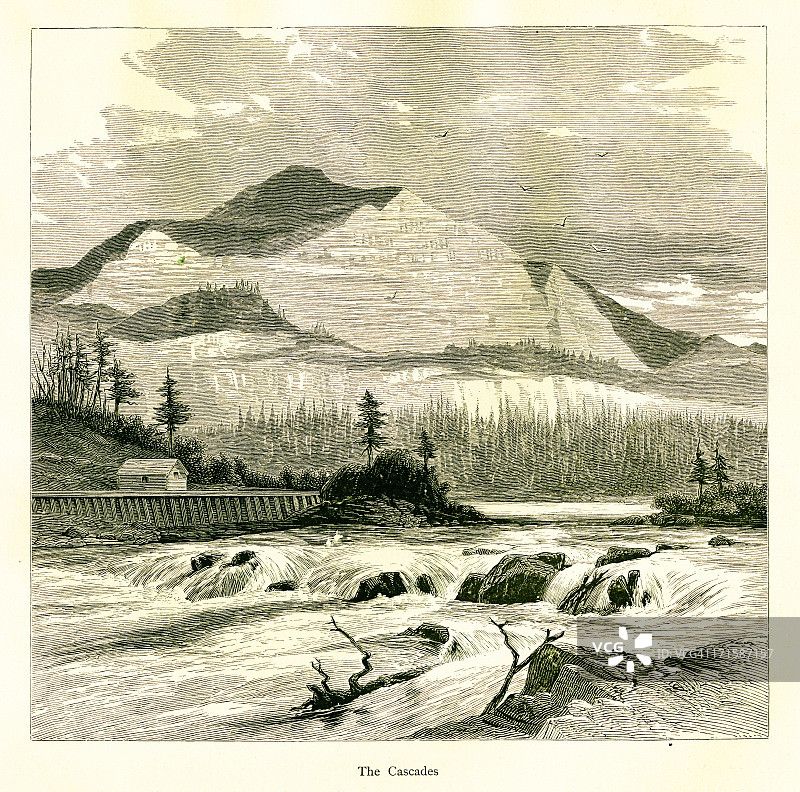 美国喀斯喀特急流图片素材