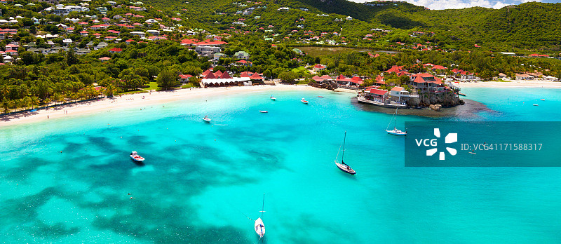 法属西印度群岛圣巴特岛圣让湾全景图片素材