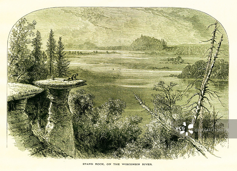 美国威斯康星河立岩图片素材