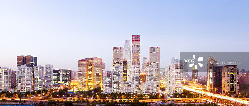 北京中央商务区建筑天际线，中国城市风光图片素材