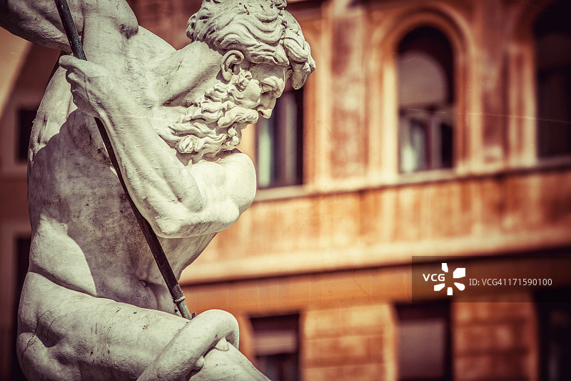 罗马纳沃纳广场的海王星雕像图片素材