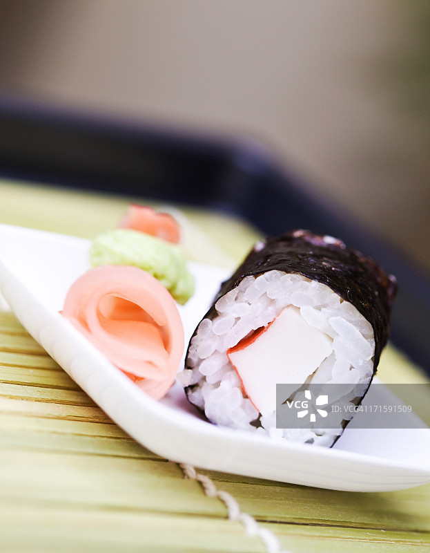 蟹肉寿司卷图片素材