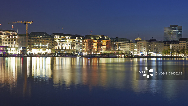 汉堡新城与内阿尔斯特湖图片素材