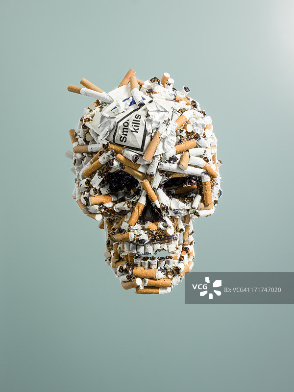 香烟组成的骷髅图片素材