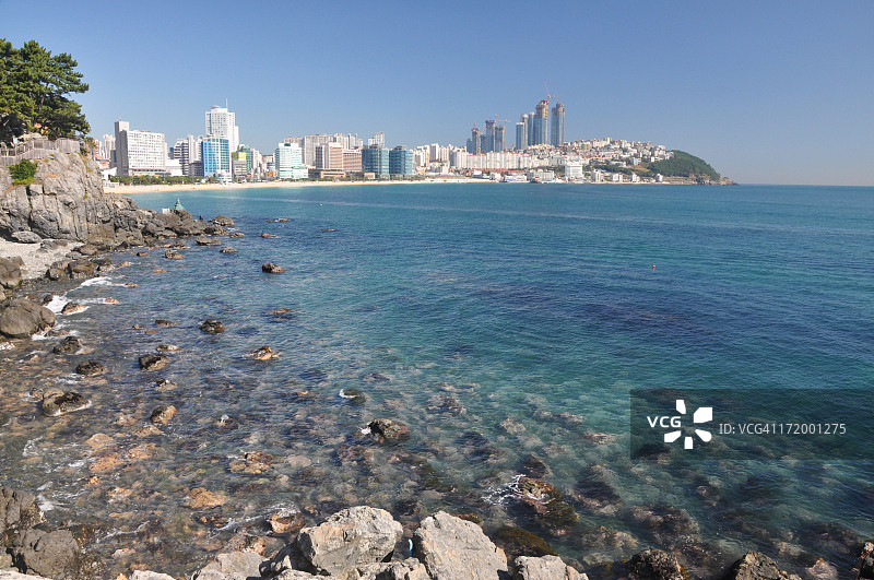 从松林公园看海云台海滩图片素材