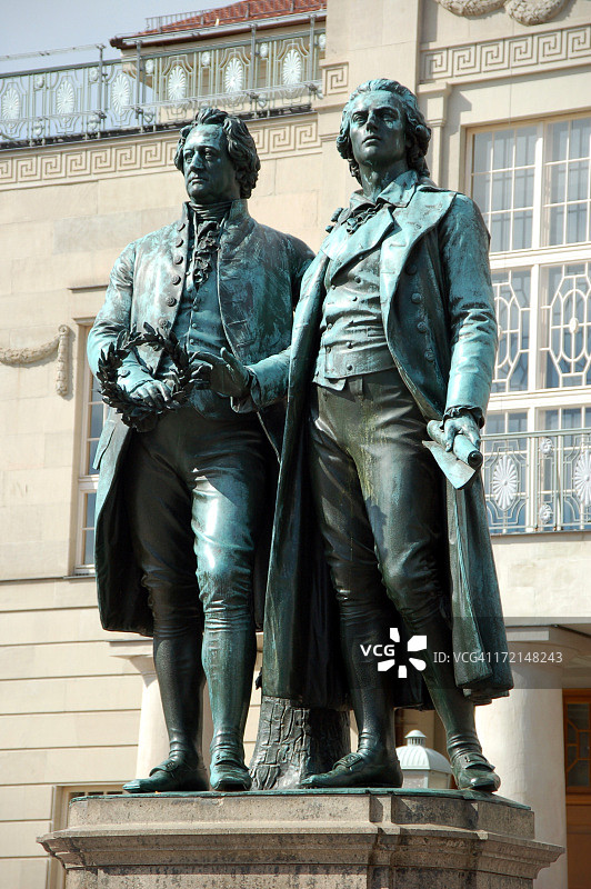 歌德与席勒纪念碑雕像图片素材