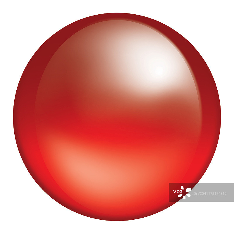 带剪切路径的红色大凝胶按钮图片素材